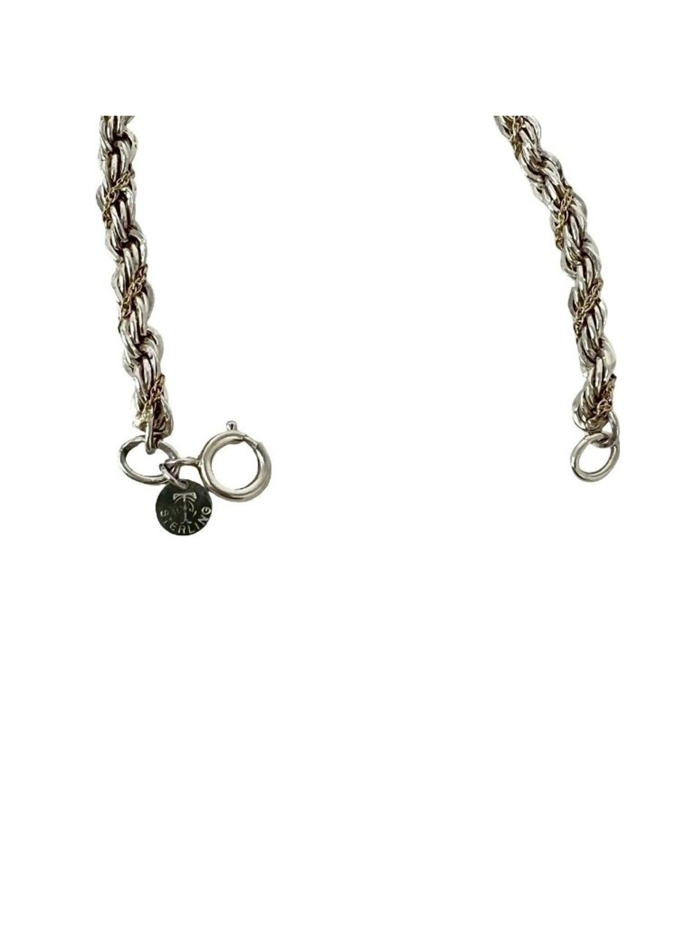 Tiffany & Co Vintage Twisted Trope Bracelet 925 Sterling Silver Gold - Picture 4 of 6